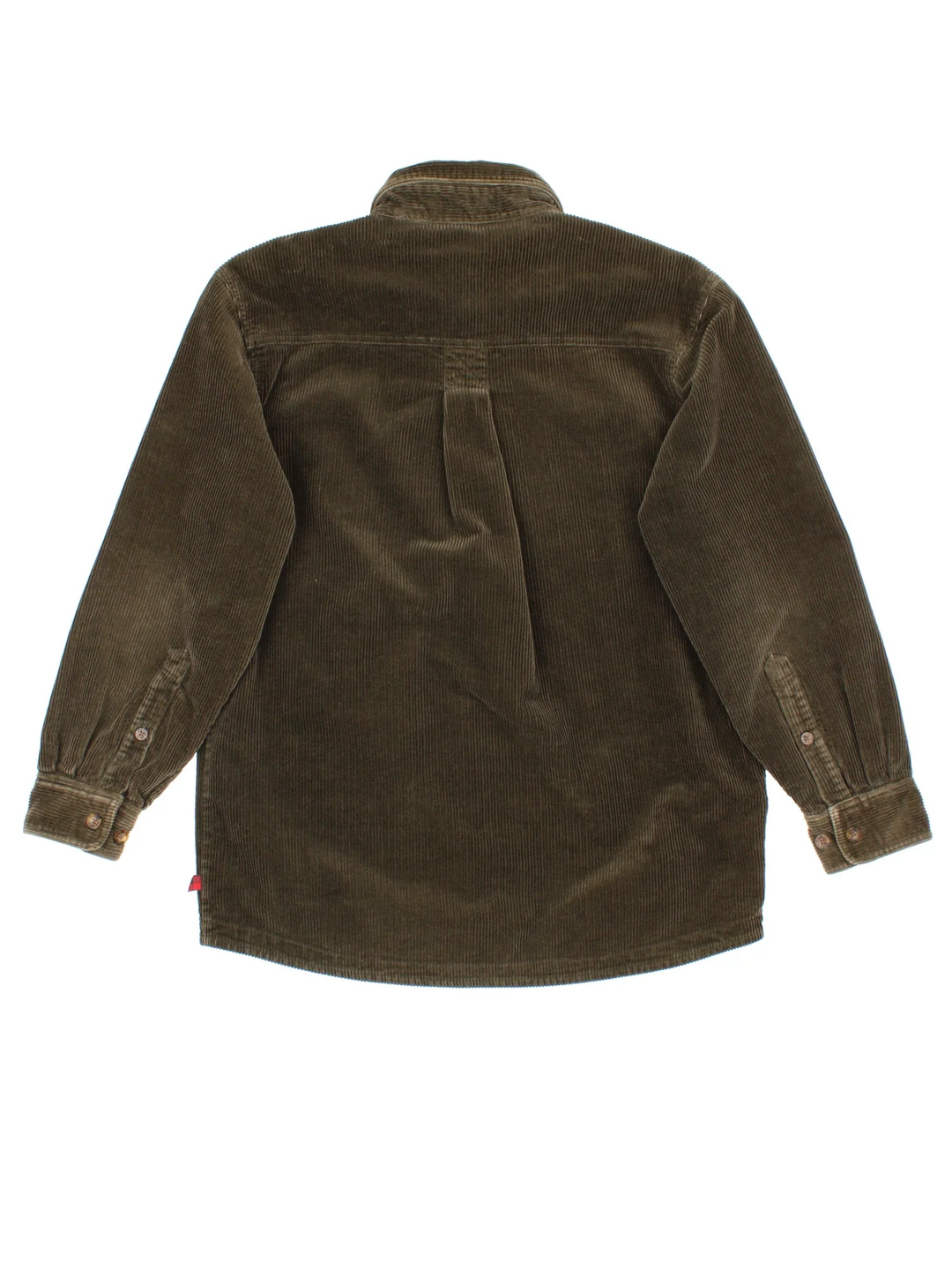 Woolrich Corduroy Shirt in a green colourway, aztec pattern lining, button up and has double chest pockets.