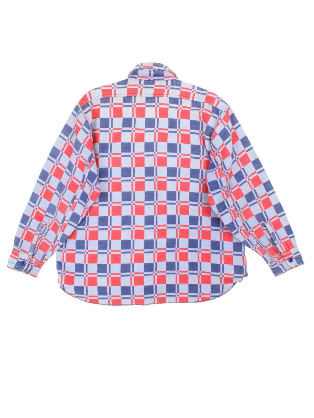 1960's Champion Flannel Shirt in a blue and red checkered colourway, button up with double chest pockets.