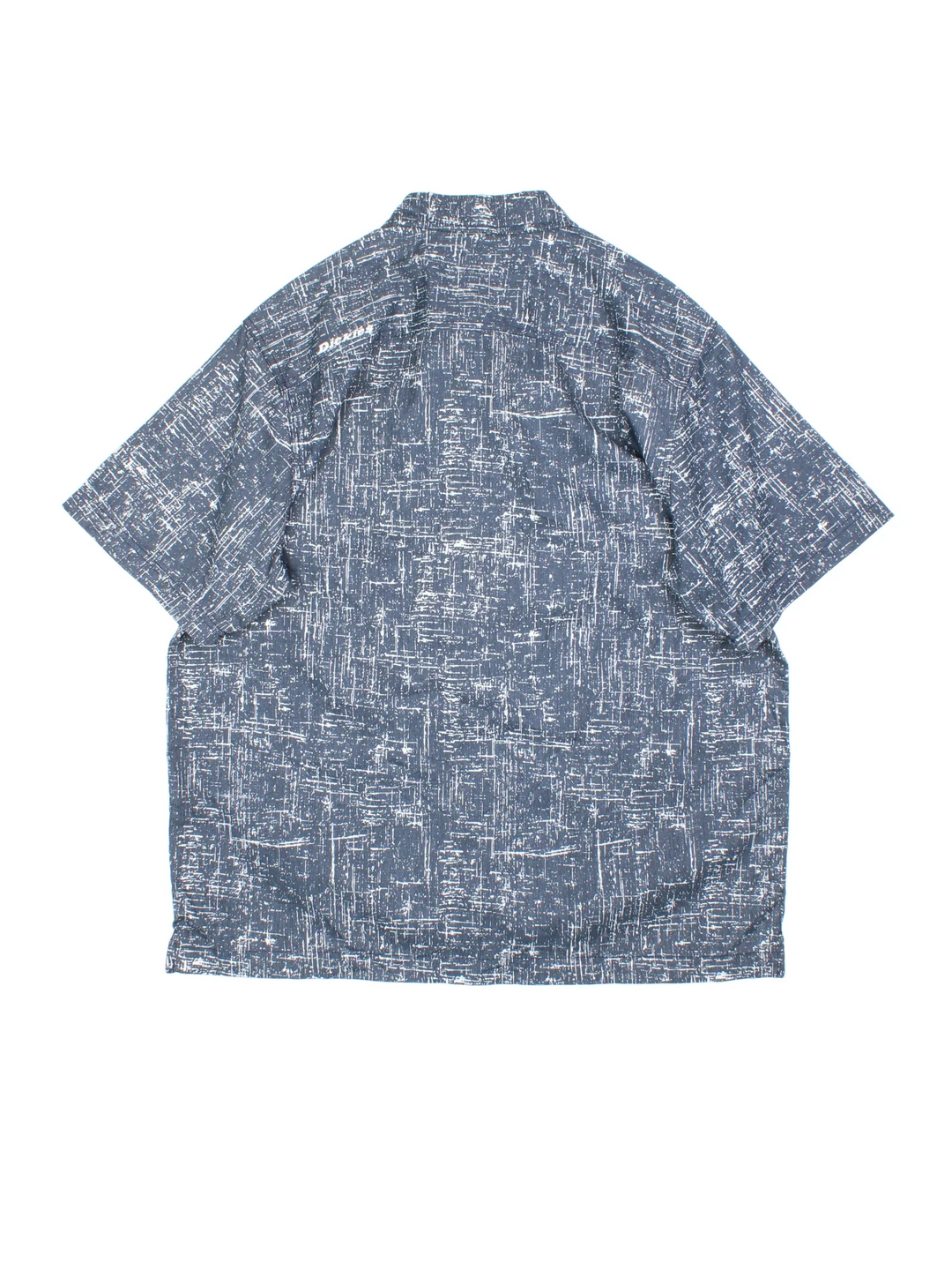 Dickies Work Shirt in a blue and white patterned colourway, buttons up and has double chest pockets with the logo embroidered on the front.