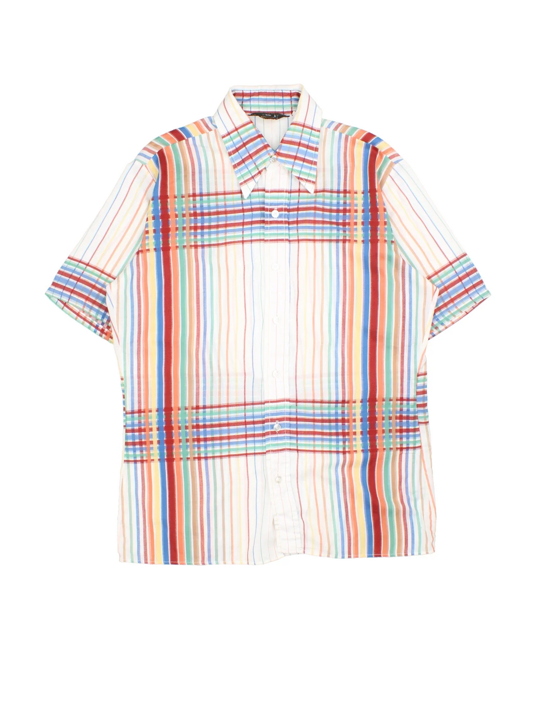 Vintage JC Penny Shirt in a white/multi colourway, button up with all over checked pattern.