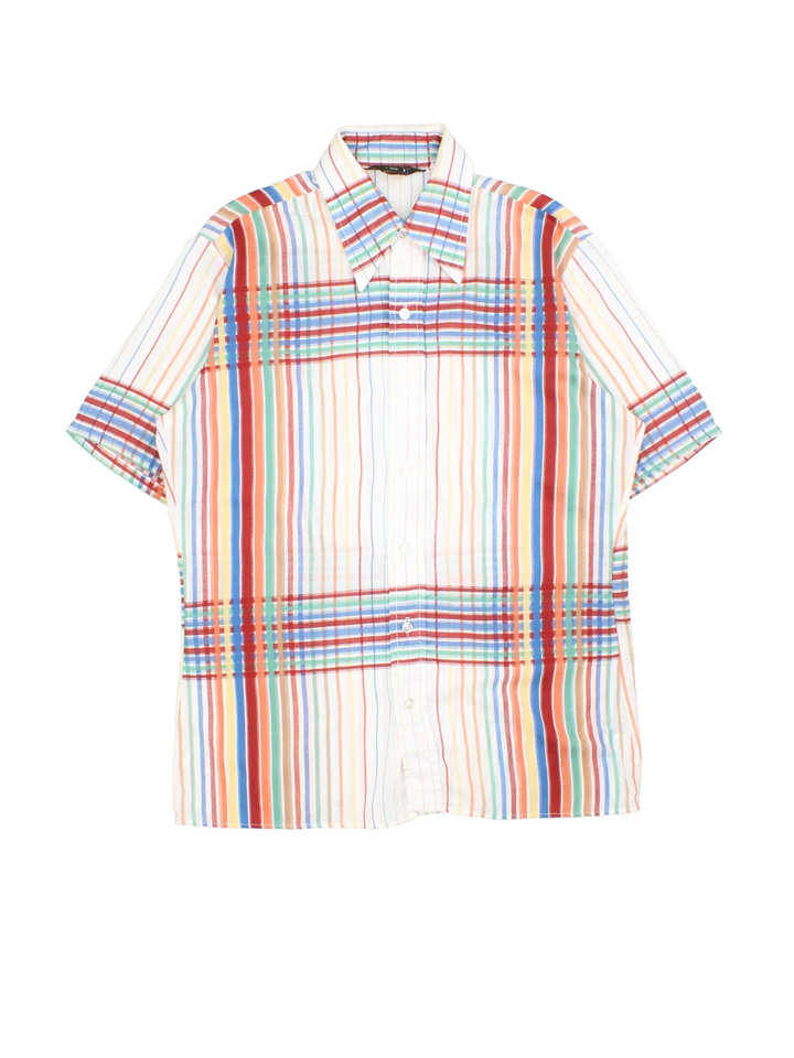 Vintage JC Penny Shirt in a white/multi colourway, button up with all over checked pattern.