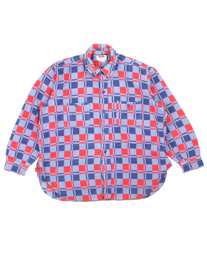Vintage 1960 Champion Flannel Shirt Shirt in a blue and red colourway, button up with double chest pockets.