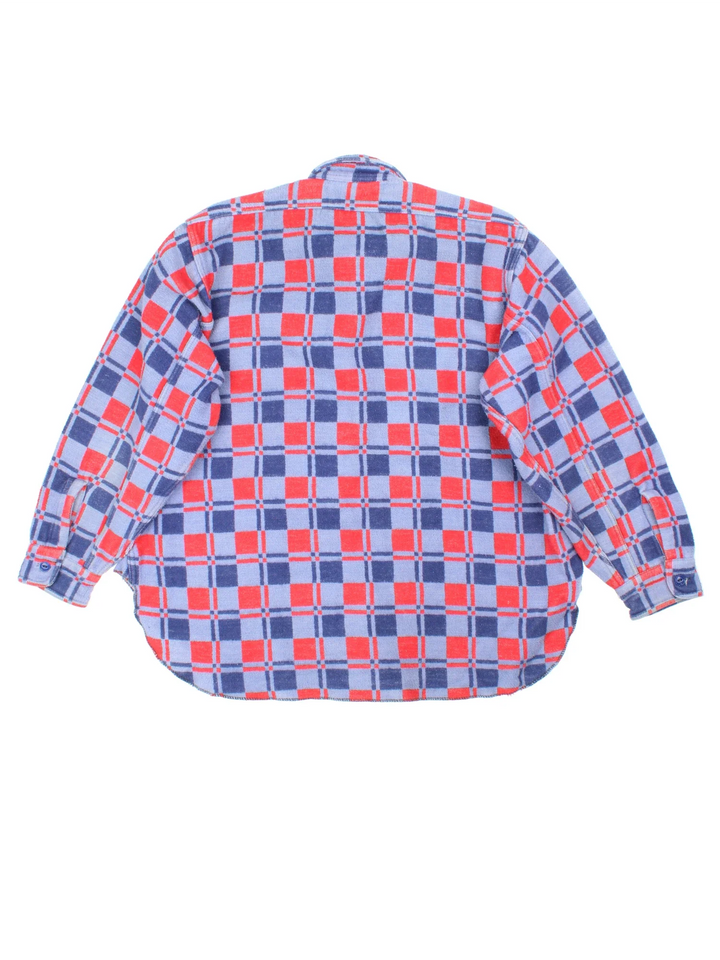 Vintage 1960 Champion Flannel Shirt Shirt in a blue and red colourway, button up with double chest pockets.