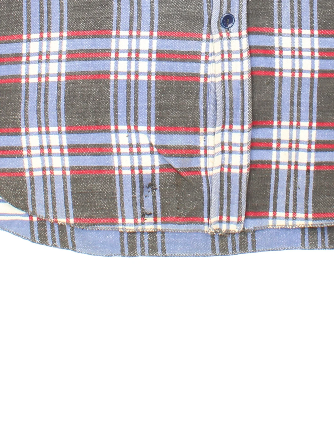 Vintage 1960 Champion Flannel Shirt Shirt in a blue, grey and red colourway, button up with double chest pockets.