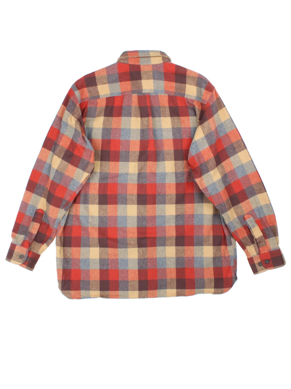 Vintage L.L Bean Chamois Cloth Flannel Shirt in a orange colourway, button up with double chest pockets.