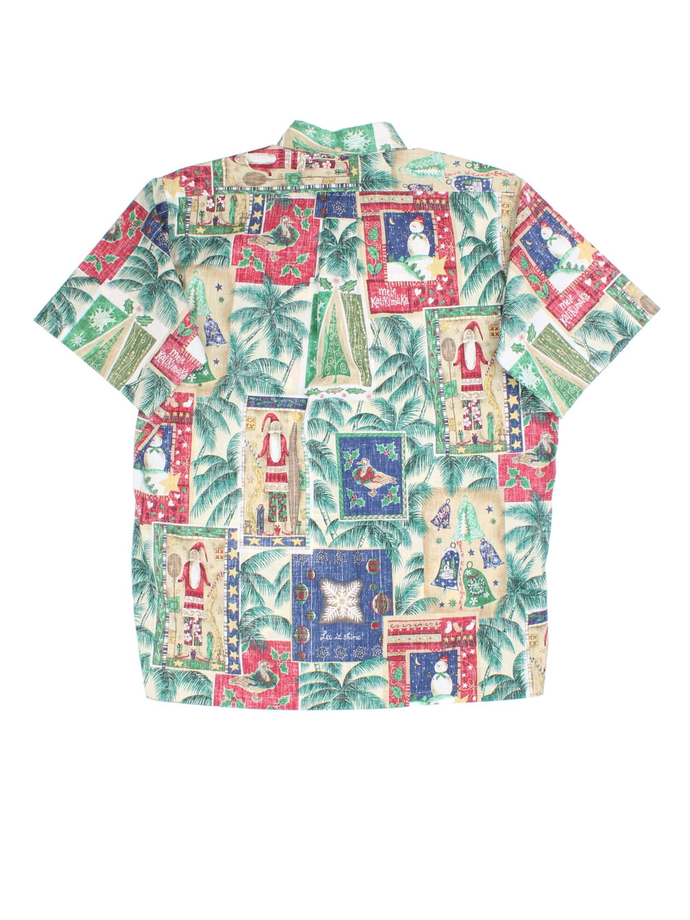  Reyn Spooner Mele Kalikimaka Hawaiian Santa Shirt in a /multi colourway, all over pattern and front pocket.