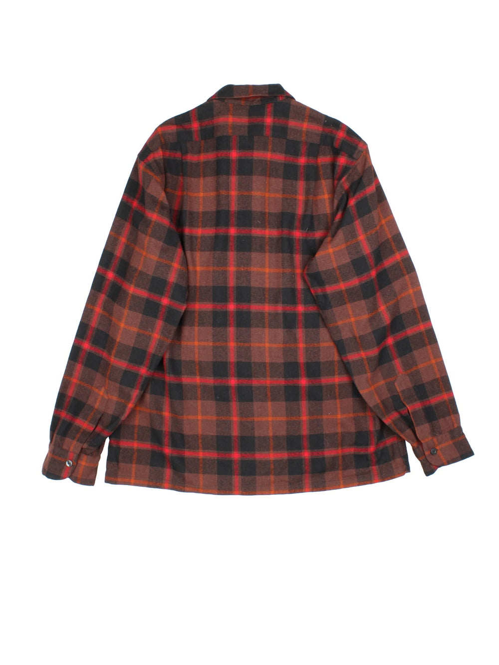 Pendleton Flannel Shirt in a brown colourway with a checked pattern. Button up with two pockets on the front.