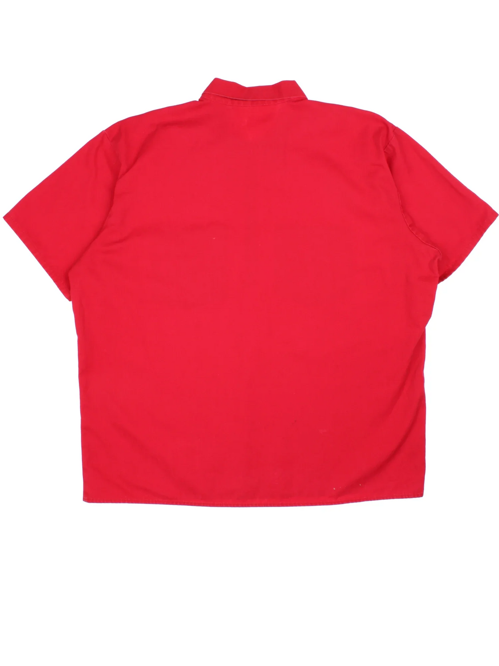 Ben Davis Work Shirt in a red colourway, half zip and has double chest pockets with the logo embroidered on the front.
