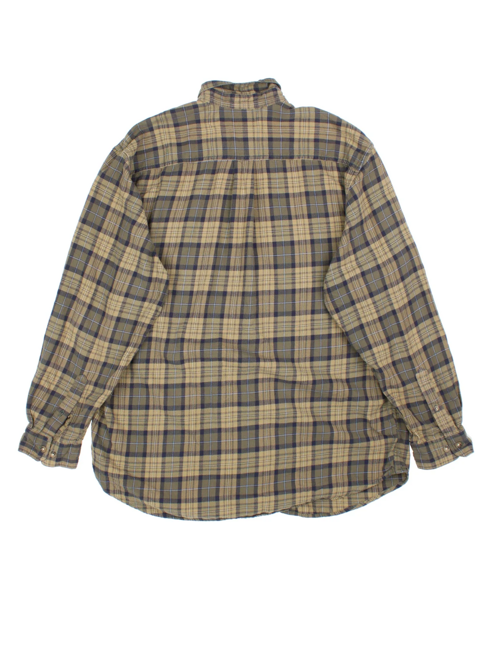 Carhartt Flannel Shirt in a khaki green and brown colourway, button up and has double chest pockets with the logo embroidered on the front.