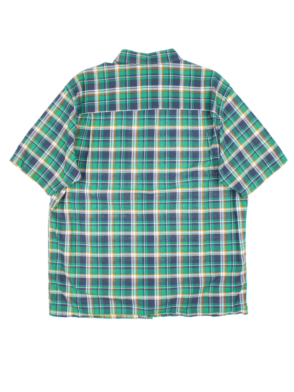 Pendleton Plaid Shirt in a green, blue, yellow and white colourway, button up and has a chest pocket.