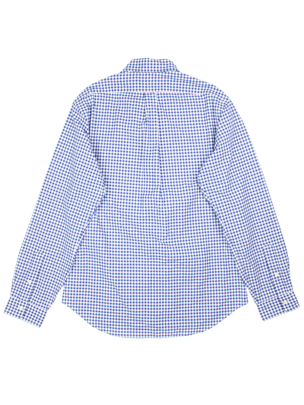 Ralph Lauren Checked Shirt in a blue and white colourway, button up with the logo embroidered on the front.