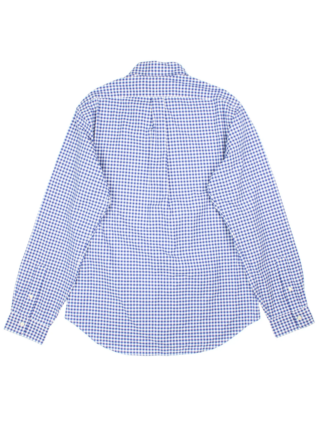 Ralph Lauren Checked Shirt in a blue and white colourway, button up with the logo embroidered on the front.