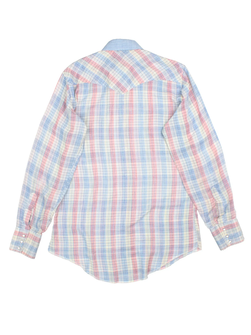 Wrangler Western Shirt in a blue, white and red colourway, button up and has double chest pockets.