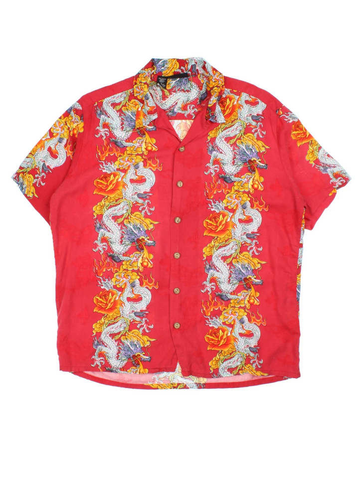 Vintage Red Dragon Hawaiian Shirt