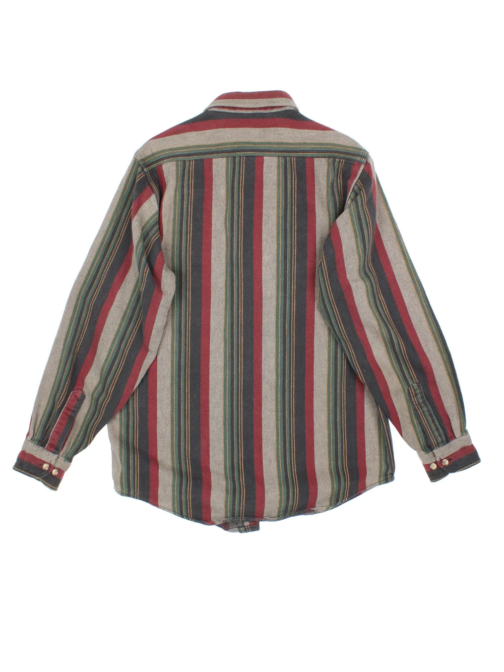 Vintage Carhartt Striped Shirt in a multicoloured, red, grey, green, yellow and black colourway, button up with double chest pockets.