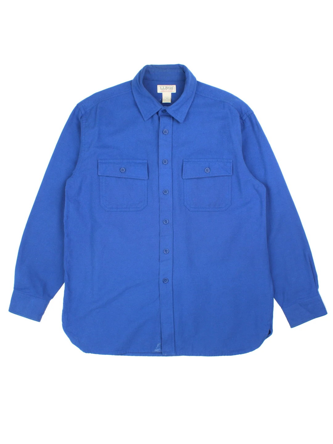 Vintage L.L Bean Chamois Cloth Shirt in a blue colourway, button up and has double chest pockets.
