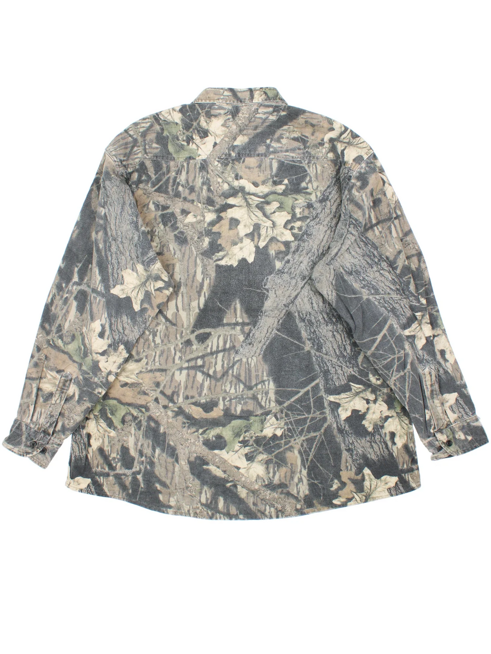 Vintage Five Brother Real Tree Camo Shirt in a green and brown colourway, button up and has double chest pockets.