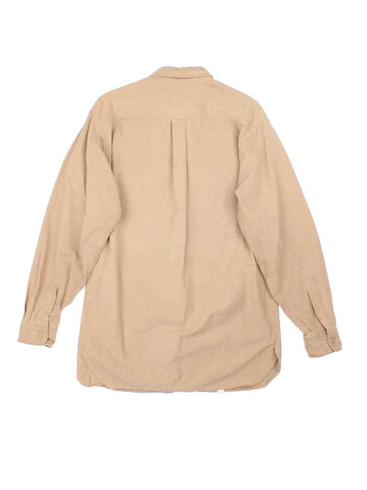 L.L Bean Shirt in a tan colourway, button up and has double chest pockets.