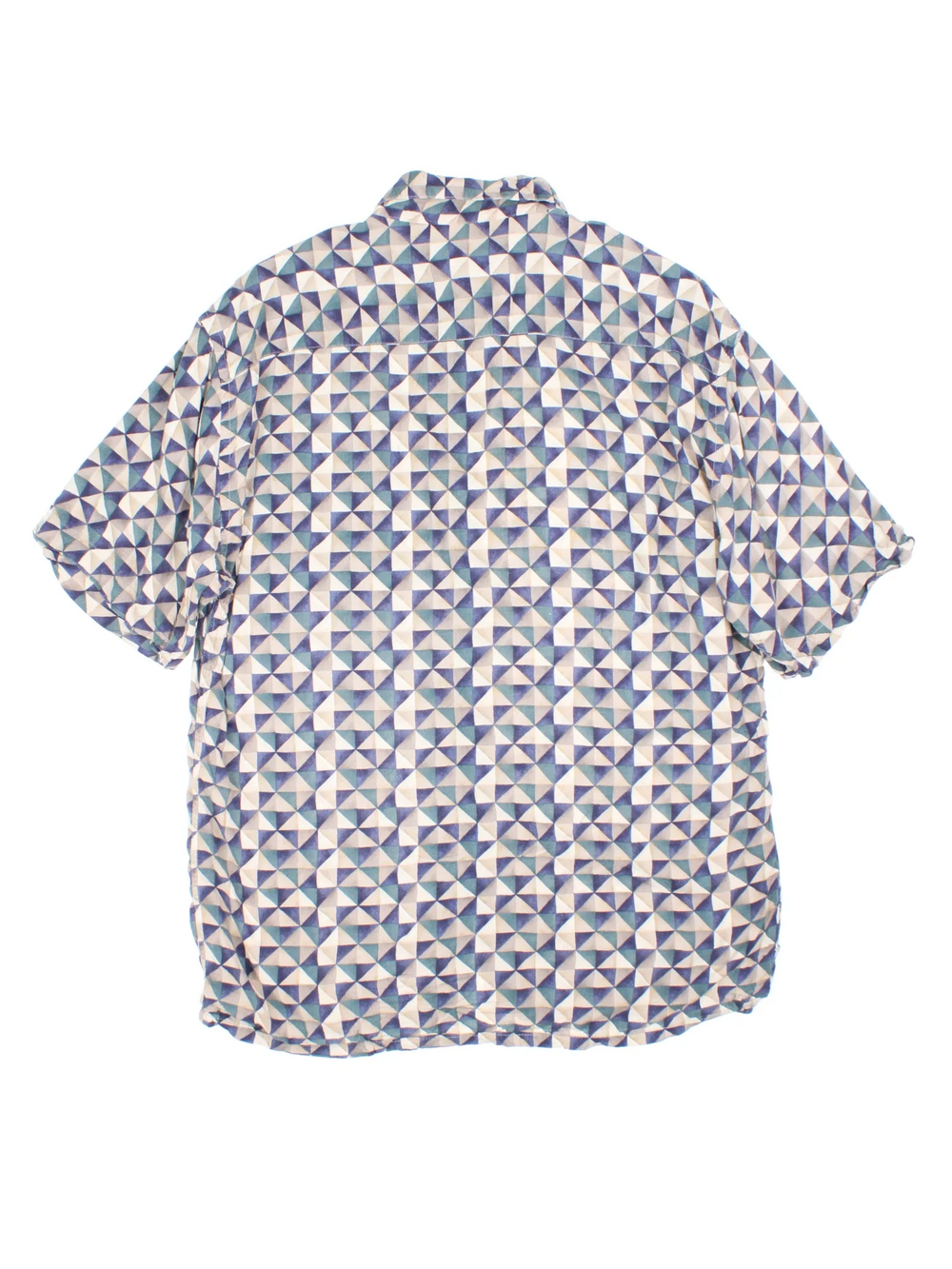 Vintage Pierre Cardin Shirt in a blue colourway with abstract pattern print all over. Button up with front pocket detail.