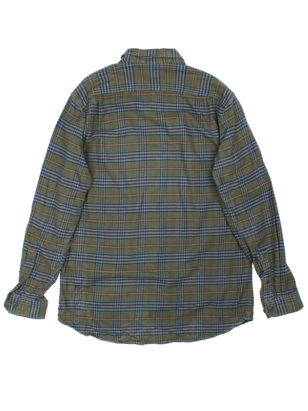 Vintage L.L Bean Flannel Shirt in a green colourway, button up and has double chest pockets.