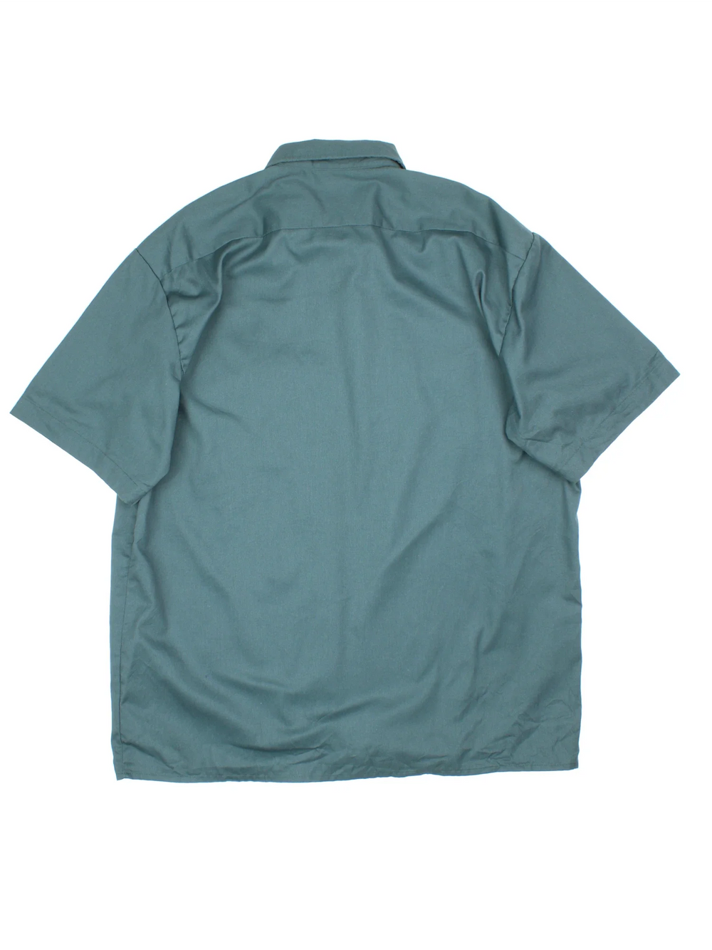 Dickies Work Shirt in a blue colourway, button up and has double chest pockets and the logo embroidered on the front by the hem.