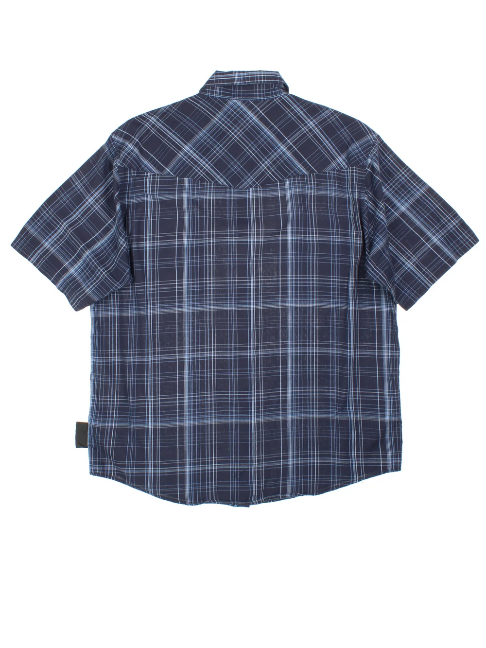 Dickies Shirt in a blue plaid pattern colourway, features pearl buttons, and has double chest pockets.