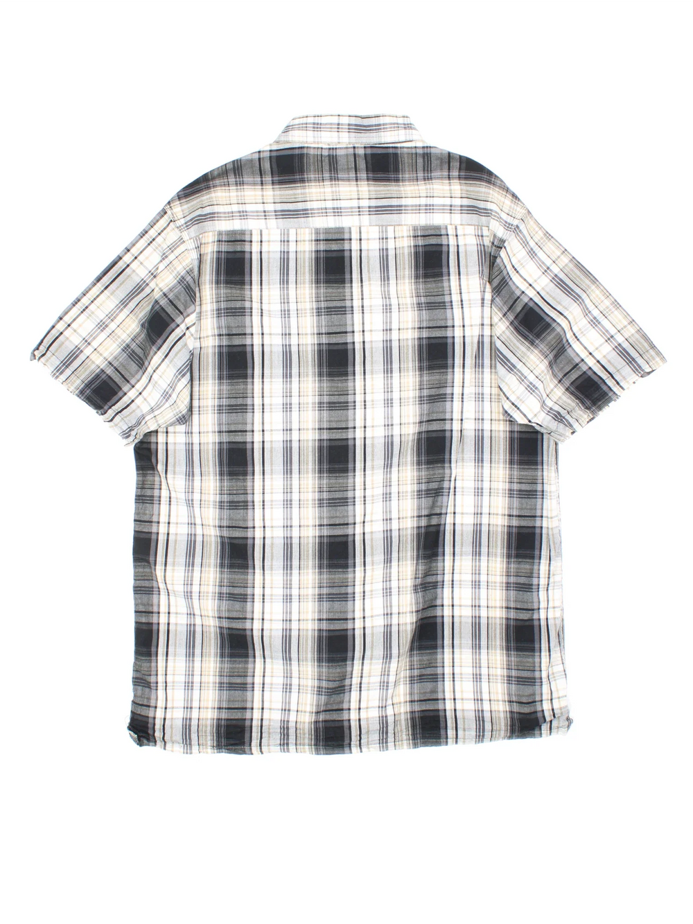 Dickies Shirt in a grey, white and black plaid pattern colourway, button up and has a chest pocket with the logo embroidered on the front.