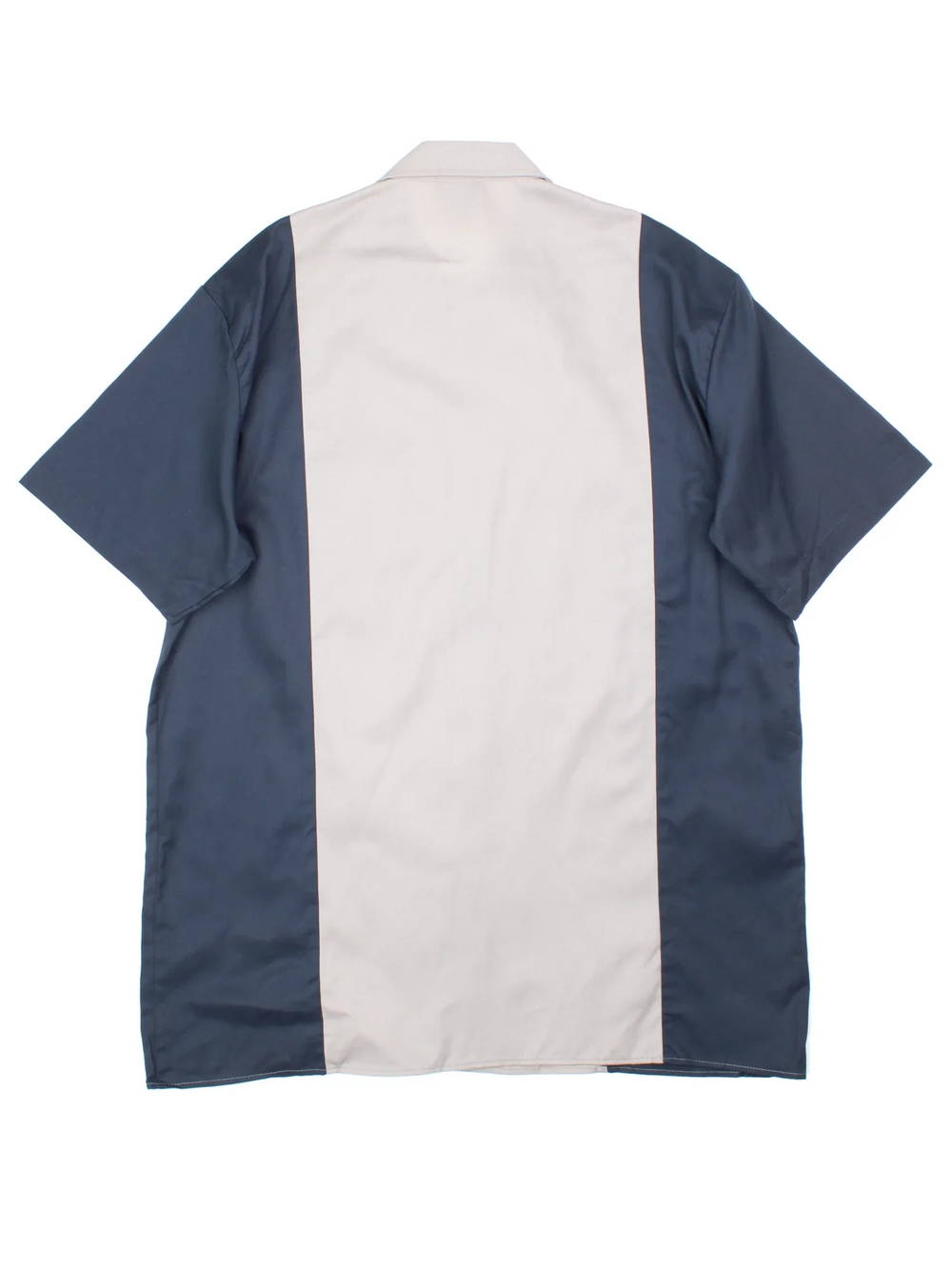 Dickies Two Tone Work Shirt in a grey and blue colourway, button up with double chest pockets and the logo embroidered by the hem.