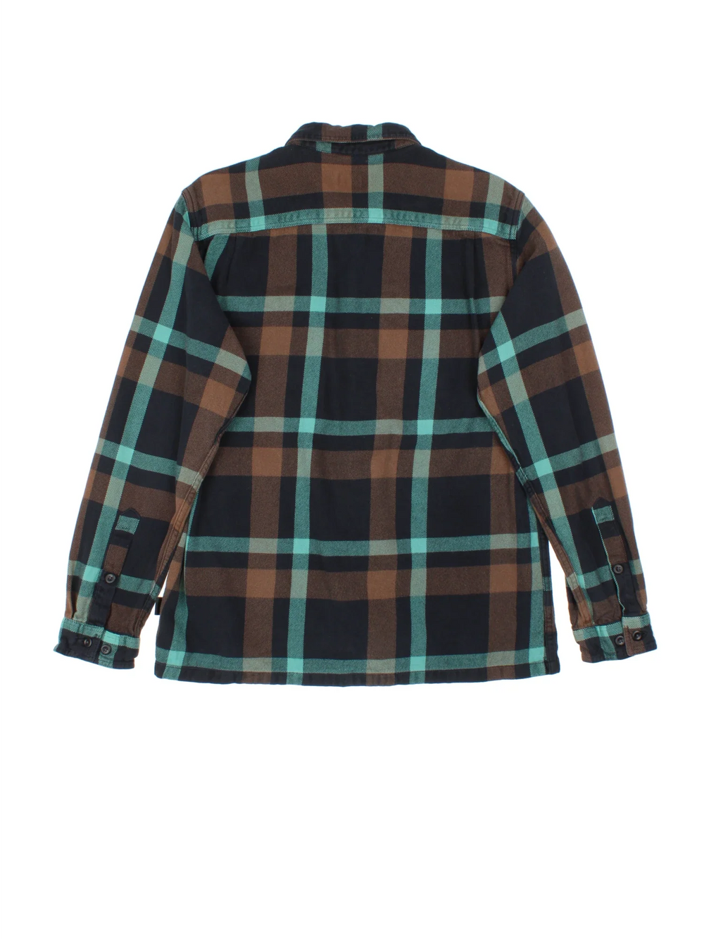Patagonia Flannel Shirt in a blue/brown colourway. All over checked pattern, button up with x2 front pockets.