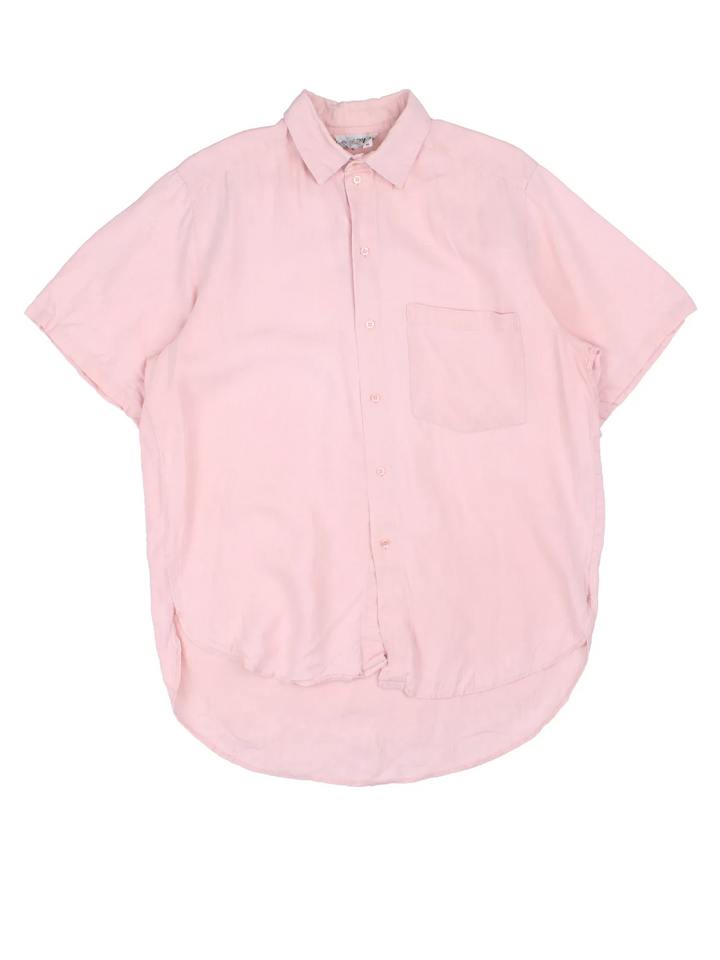 Vintage Shirt in a pink colourway, button up with front pocket and lightweight linen fabric.