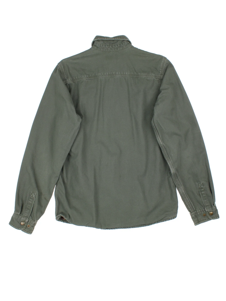 Carhartt Shirt in a green colourway, button up and has double chest pockets.