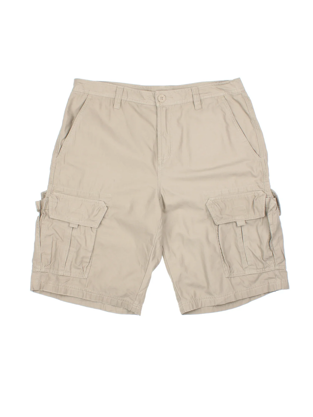 The North Face Cargo Shorts in tan colourway with multiple pockets and the logo embroidered on the back.