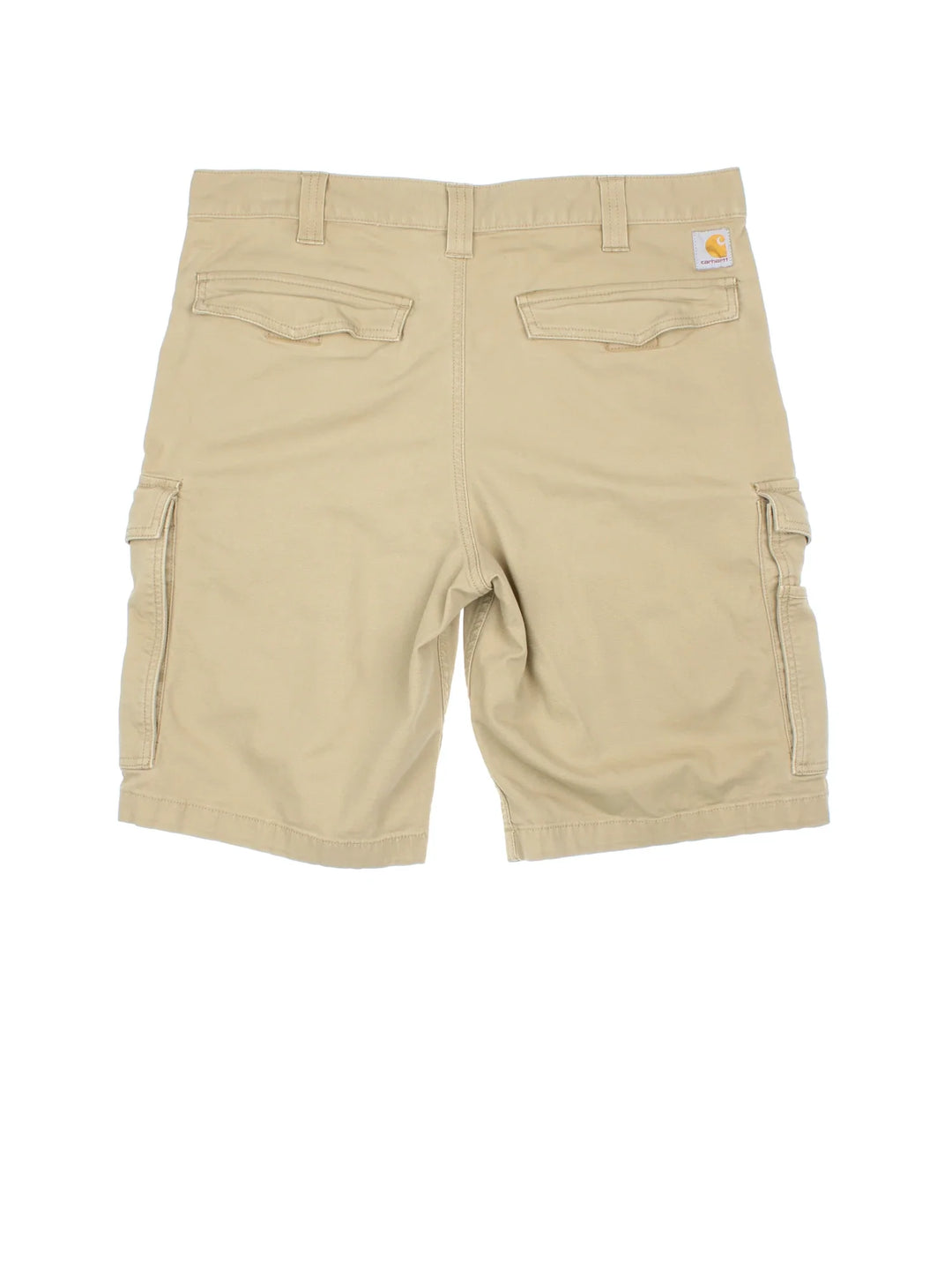 Vintage Carhartt Cargo Shorts in tan colourway. Multiple pockets, zip fastening and patch logo embroidered on the back.