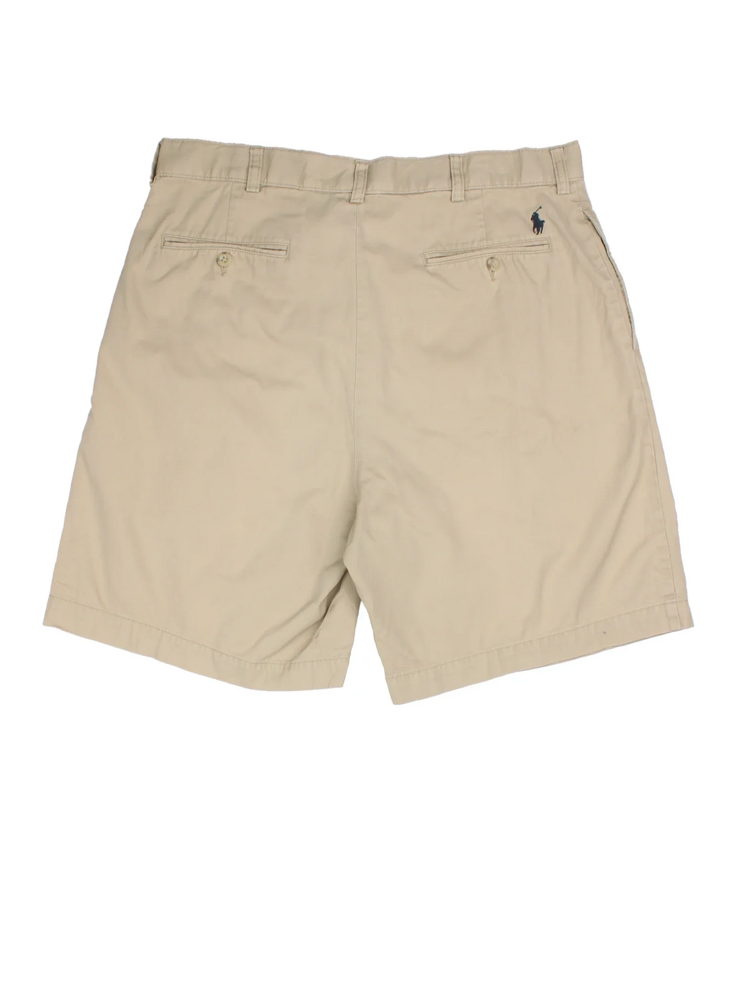 Vintage Ralph Lauren Shorts in tan colourway. Zip button fastening, multiple pockets and embroidered branding on back.