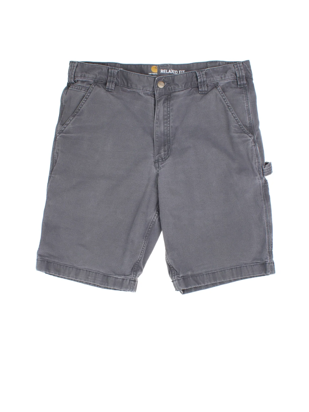 Vintage Carhartt Shorts in grey colourway with multiple pockets and embroidered branding on the back.