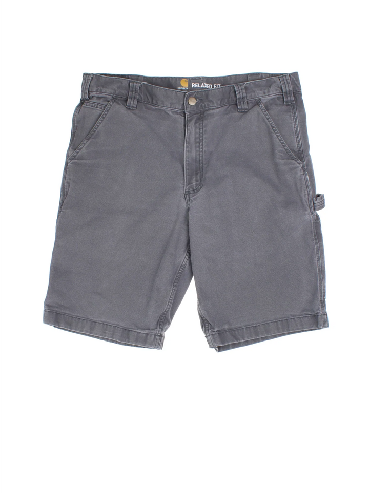 Vintage Carhartt Shorts in grey colourway with multiple pockets and embroidered branding on the back.
