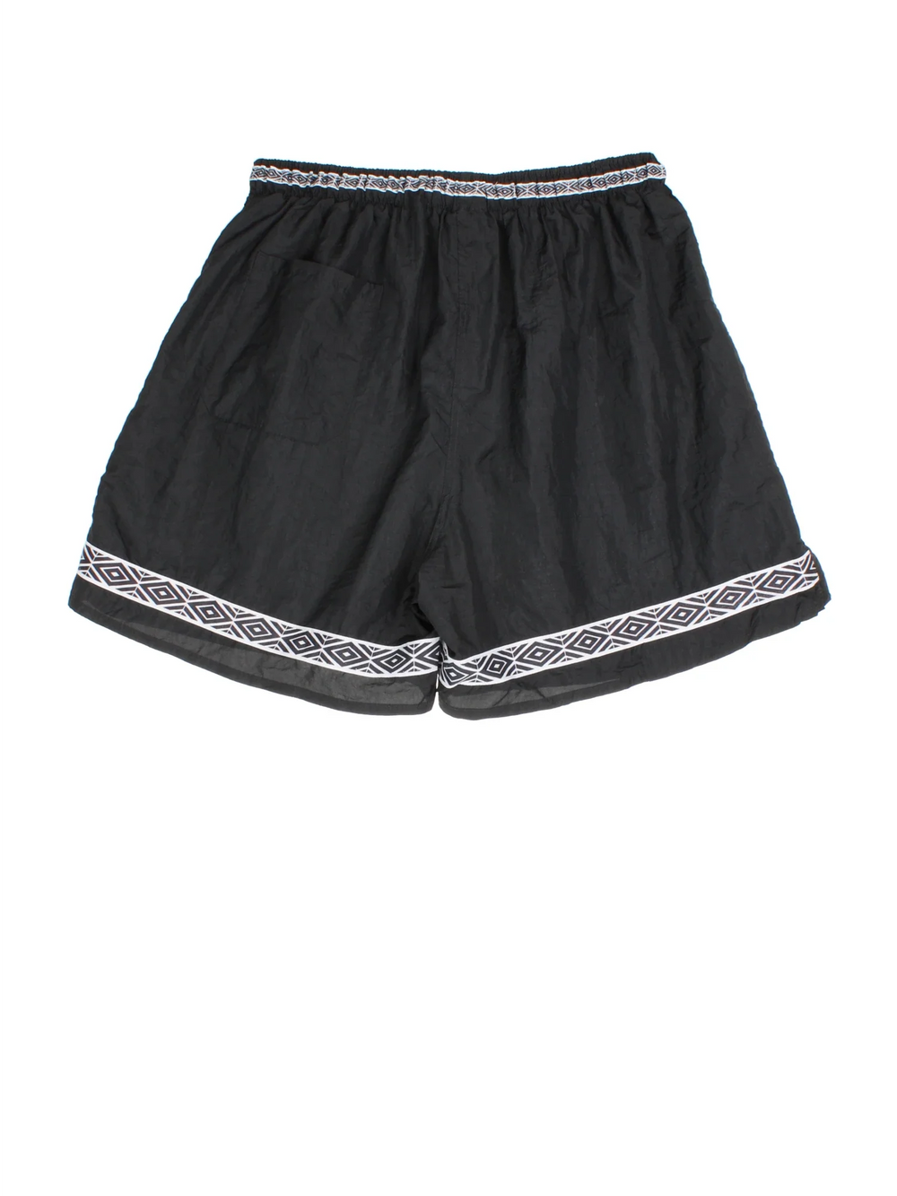 Vintage 90's Umbro Sports Shorts in black colourway with white trim. Drawstring waist and the logo embroidered on the front/hem.