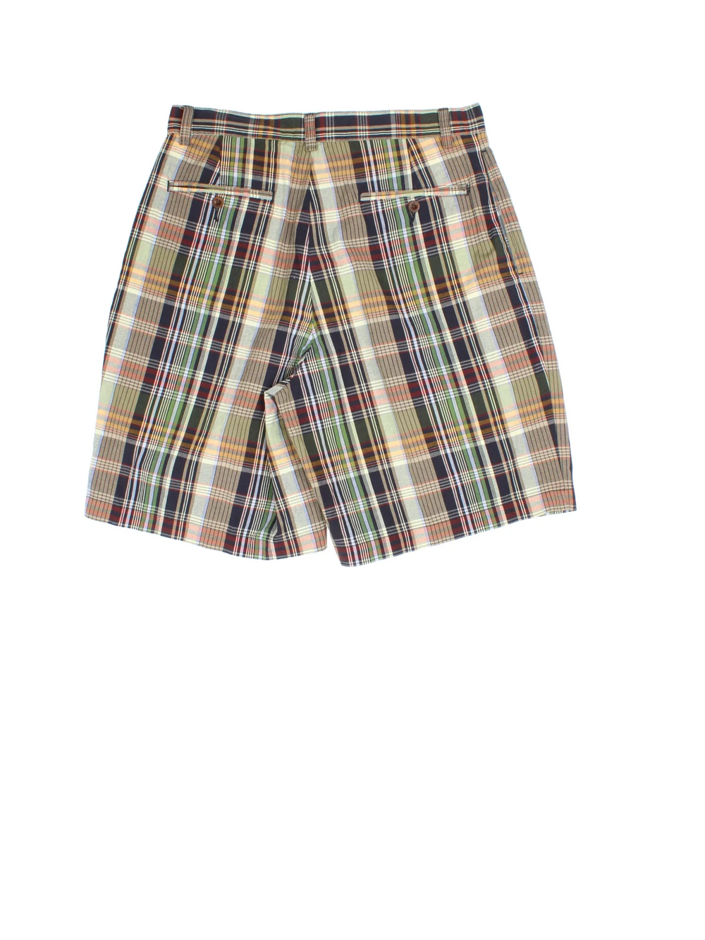 Vintage Ralph Lauren shorts in multicoloured checked colourway, with front pleates and classic zip button fastening.