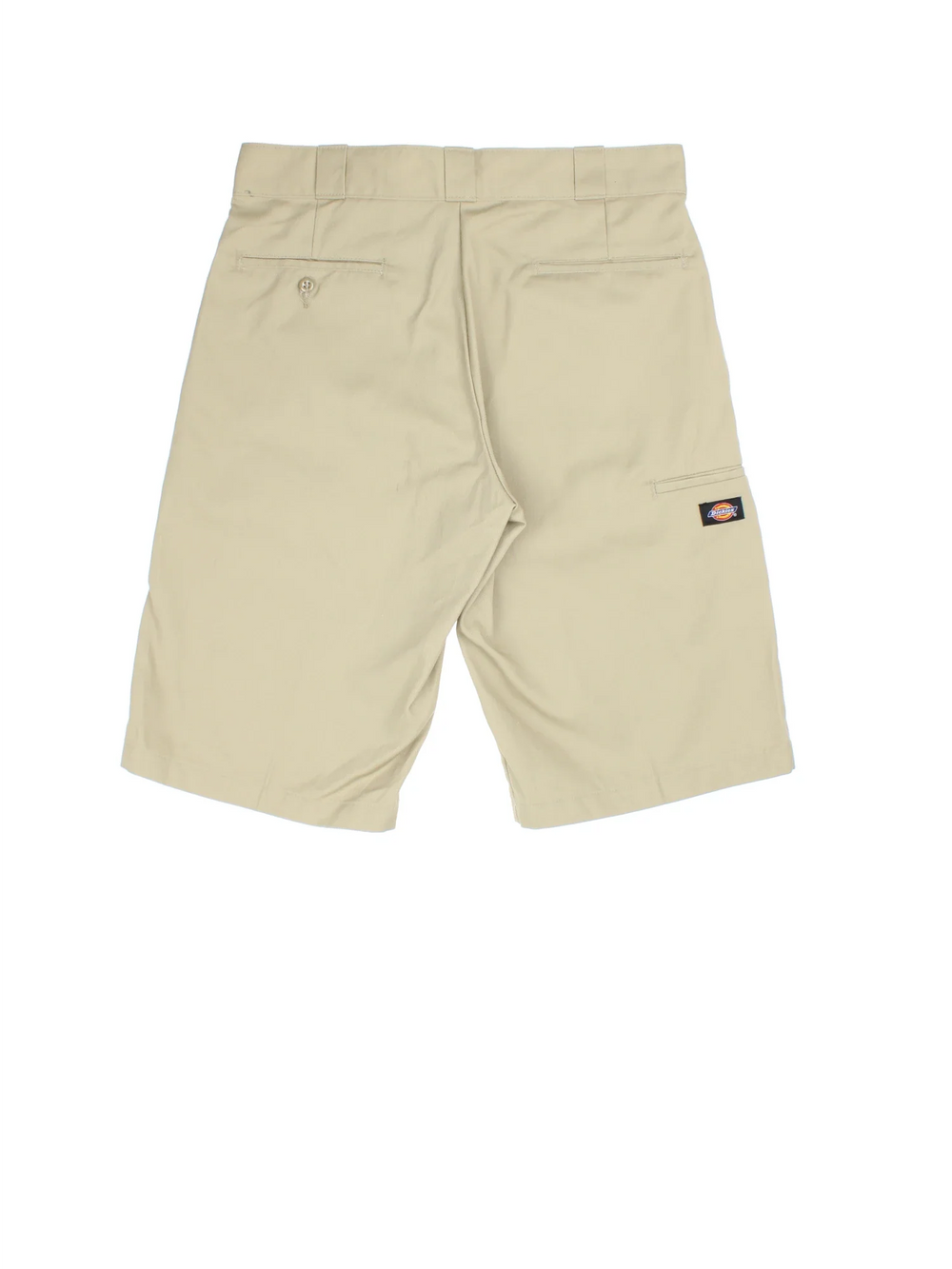 Vintage Dickies shorts in tan colourway with multiple pockets and the logo embroidered on the front/side pocket.