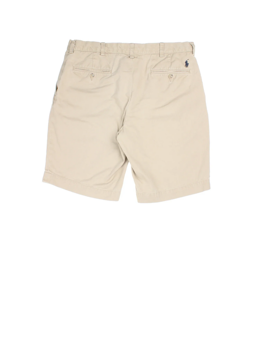 Vintage Ralph Lauren shorts in tan colourway, classic zip button fastening and logo embroidered on back.