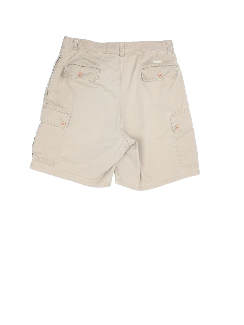 Ralph Lauren Pleated Cargo Shorts in tan colourway, multiple pockets and logo embroidered on back.