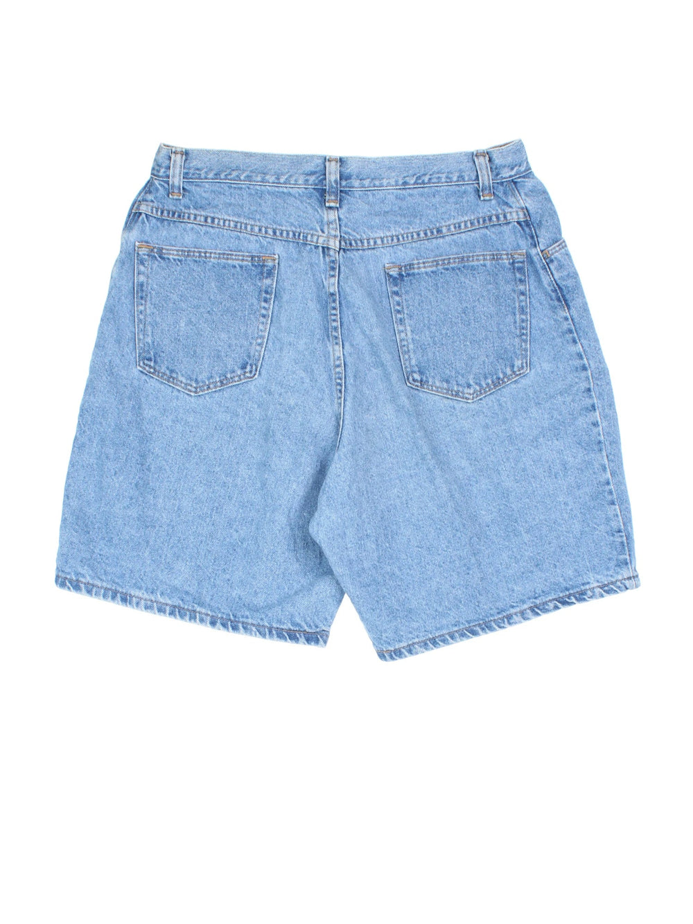 Vintage Wrangler Denim Shorts in blue colourway, with multiple pockets and logo embroidered on the front.