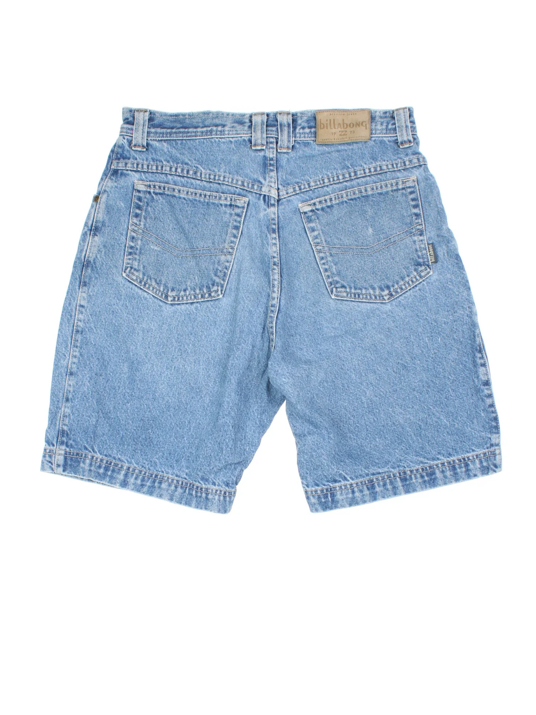 Vintage Billabong Denim Shorts in blue colourway, with multiple pockets and logo embroidered on the back.