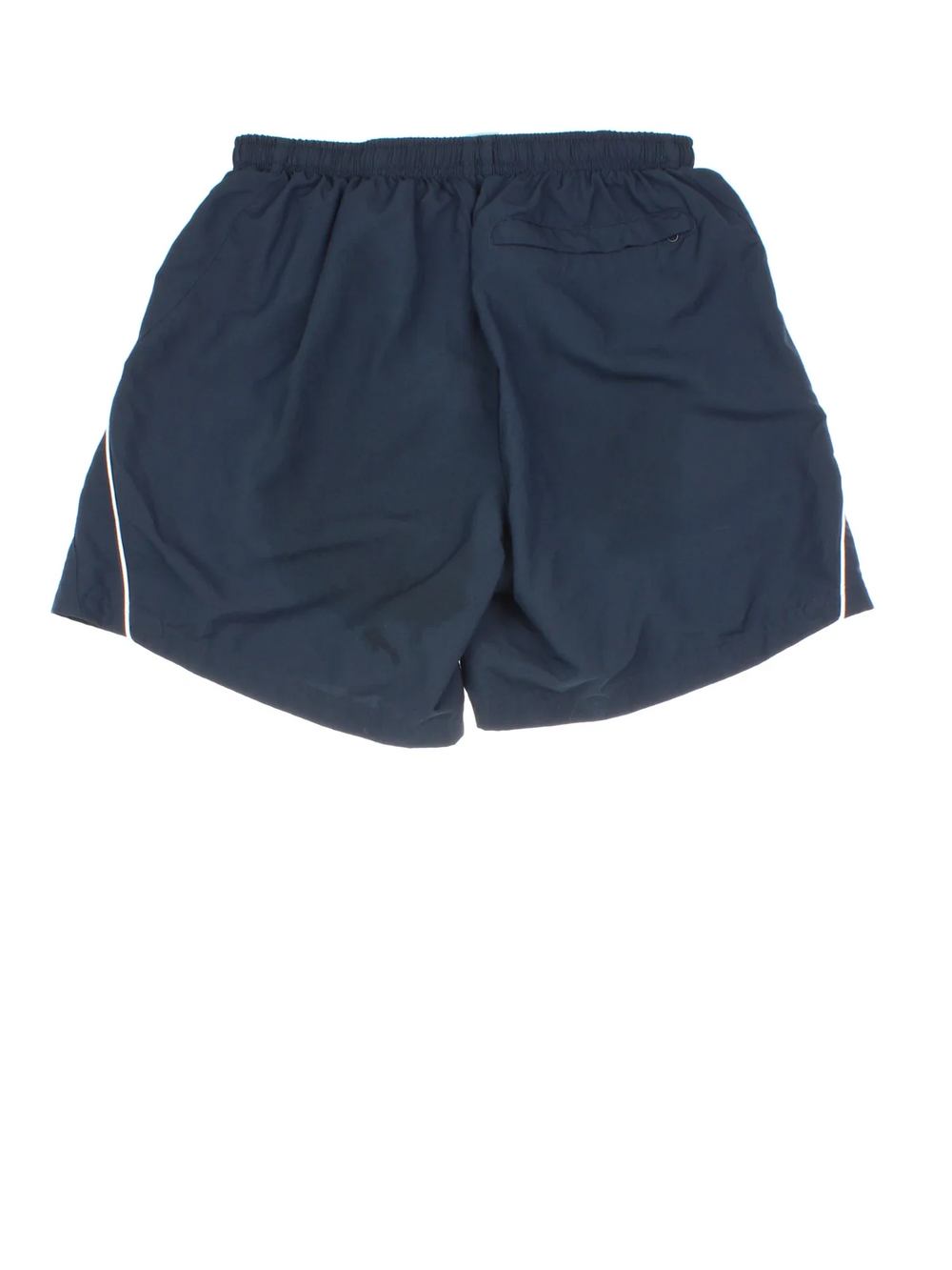 Vintage Nike Shorts in blue colourway with mesh lining, contrast white piping and embroidered logo on front.