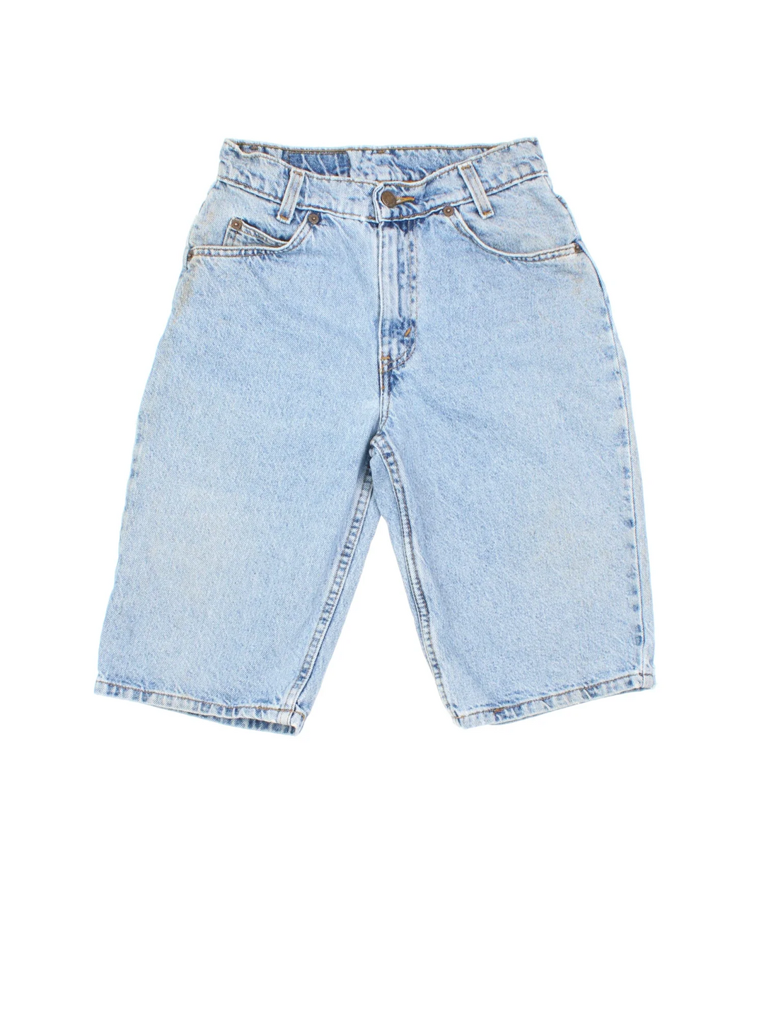 Vintage Levi Strauss Jorts in blue colourway with multiple pockets and the logo embroidered on the back.