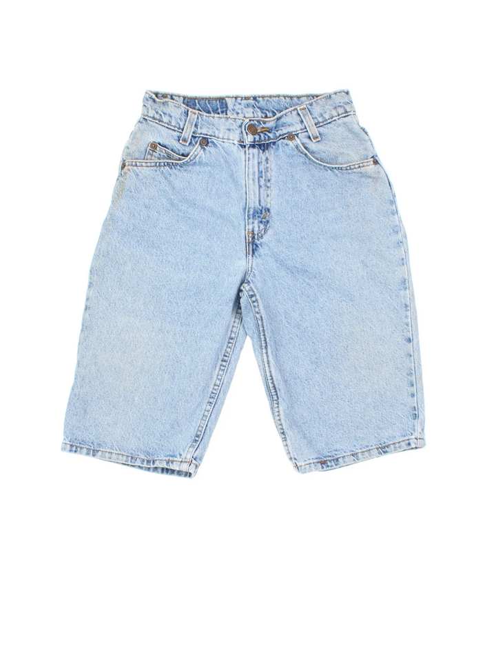 Vintage Levi Strauss Jorts in blue colourway with multiple pockets and the logo embroidered on the back.