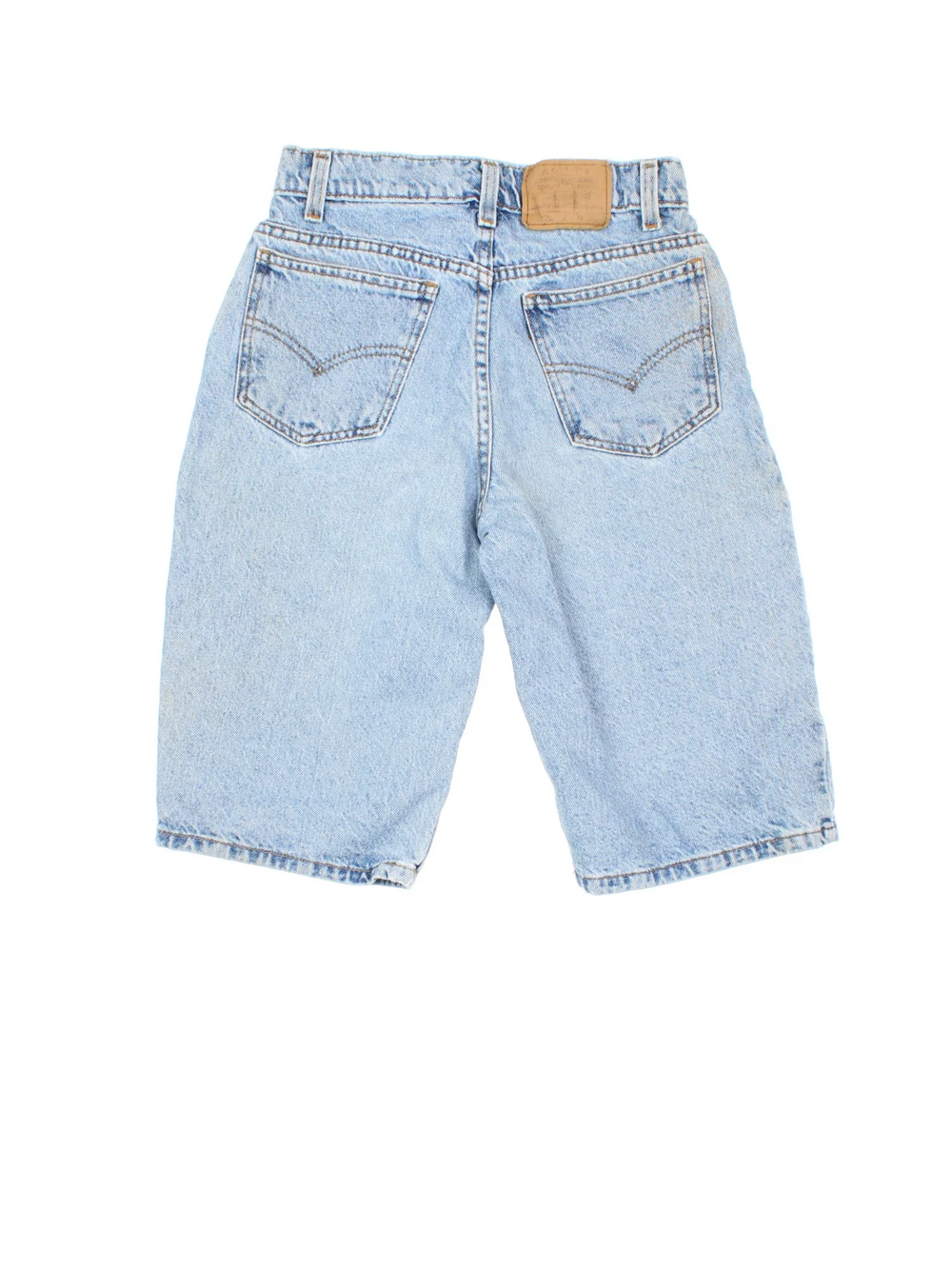 Vintage Levi Strauss Jorts in blue colourway with multiple pockets and the logo embroidered on the back.