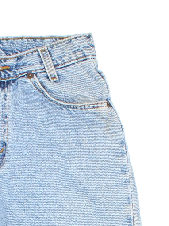 Vintage Levi Strauss Jorts in blue colourway with multiple pockets and the logo embroidered on the back.