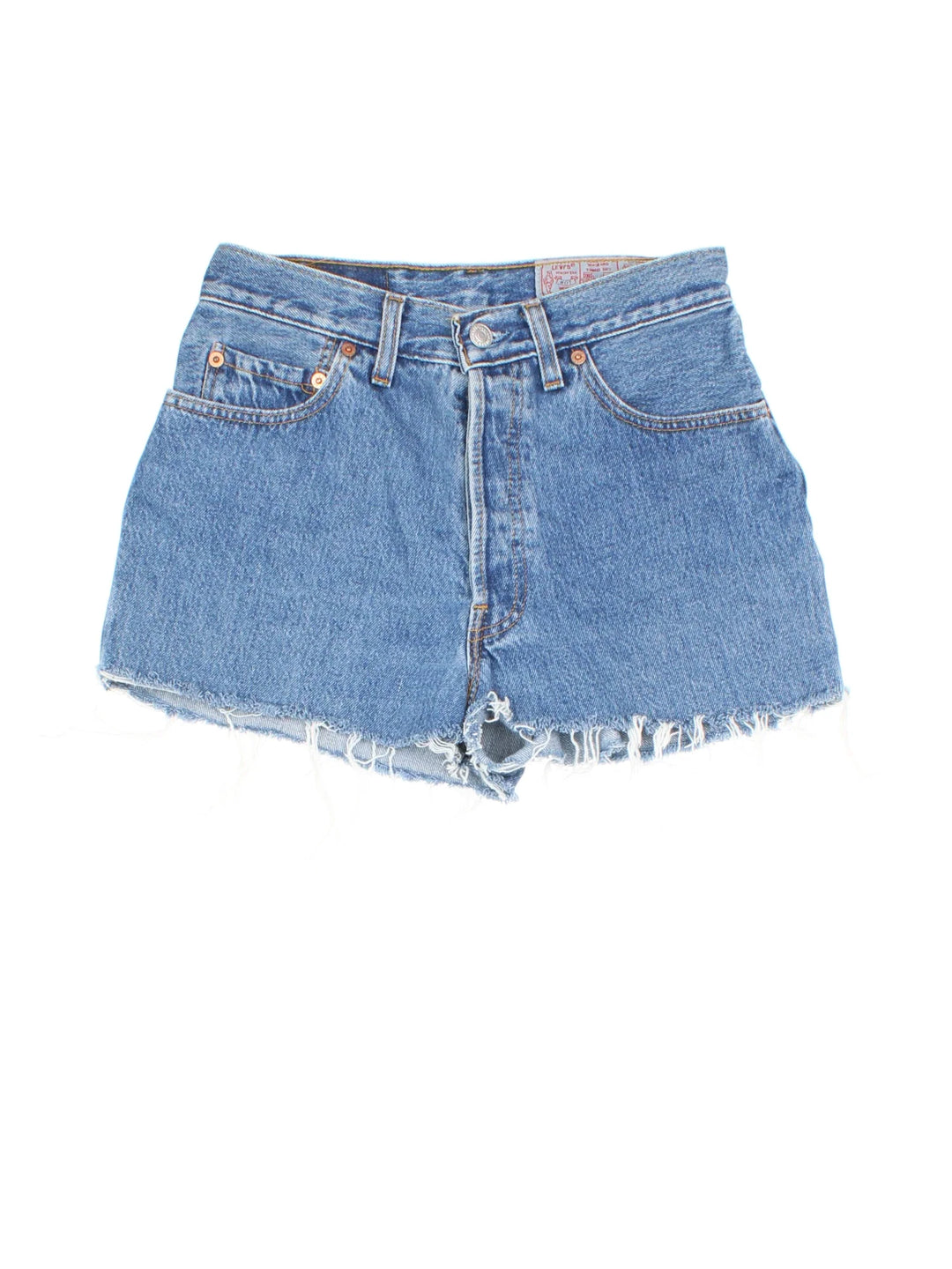 Vintage Levi Strauss Shorts in blue colourway with multiple pockets and the logo embroidered on the back.