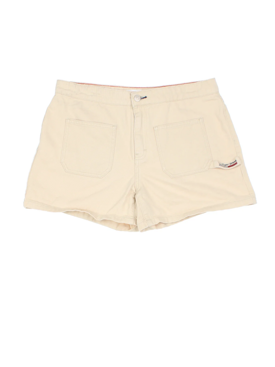 Vintage Tommy Hilfiger Shorts in tan colourway with multiple pockets and embroidered logo on the front and back.